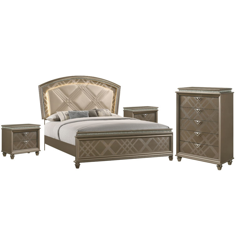 Rosdorf Park Wealdstone Upholstered Standard 4 Piece Bedroom Set Wayfair